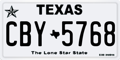TX license plate CBY5768