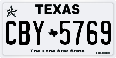 TX license plate CBY5769