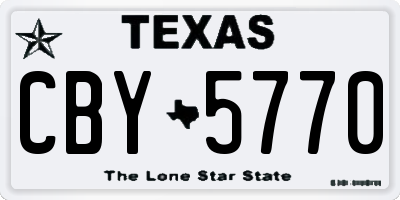 TX license plate CBY5770