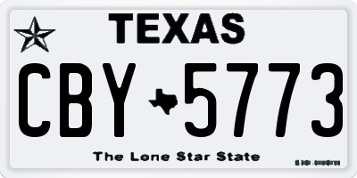 TX license plate CBY5773