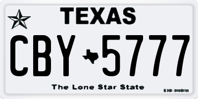 TX license plate CBY5777