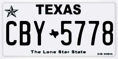 TX license plate CBY5778