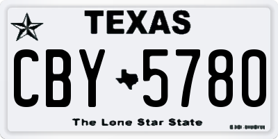TX license plate CBY5780