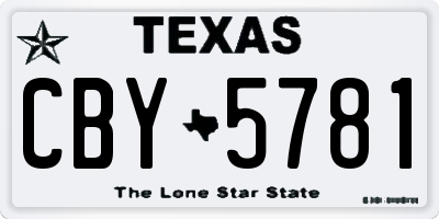 TX license plate CBY5781