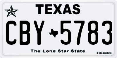 TX license plate CBY5783
