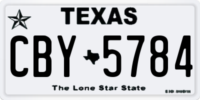 TX license plate CBY5784