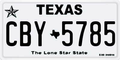 TX license plate CBY5785