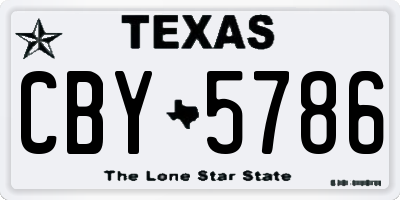 TX license plate CBY5786