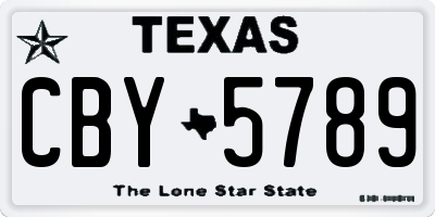 TX license plate CBY5789