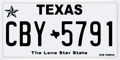 TX license plate CBY5791