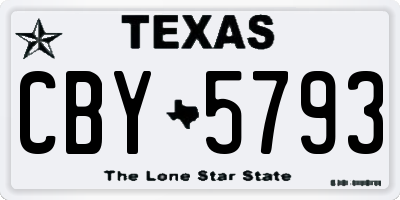 TX license plate CBY5793