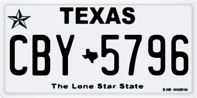TX license plate CBY5796