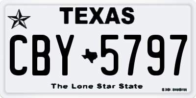 TX license plate CBY5797