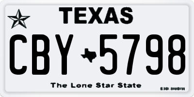 TX license plate CBY5798