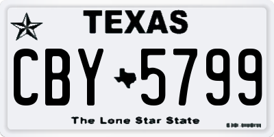 TX license plate CBY5799