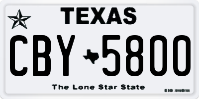 TX license plate CBY5800