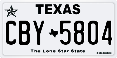 TX license plate CBY5804