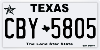 TX license plate CBY5805