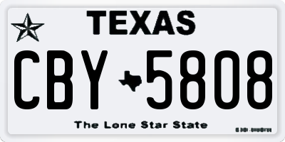 TX license plate CBY5808