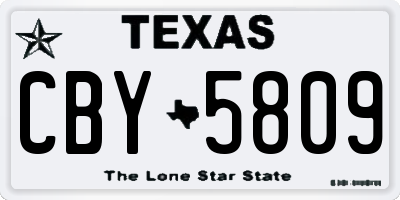 TX license plate CBY5809