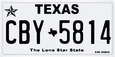 TX license plate CBY5814
