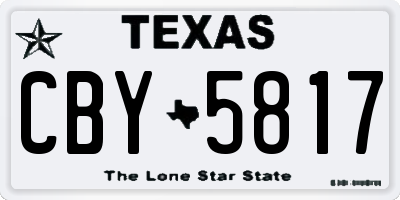 TX license plate CBY5817