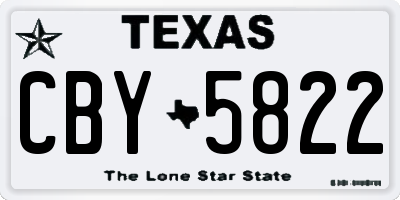 TX license plate CBY5822