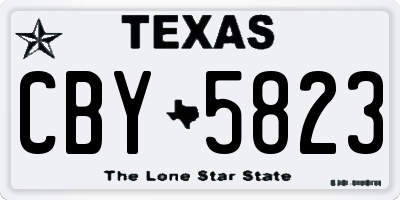 TX license plate CBY5823