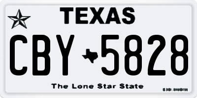 TX license plate CBY5828