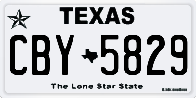 TX license plate CBY5829