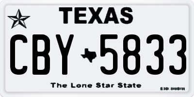 TX license plate CBY5833