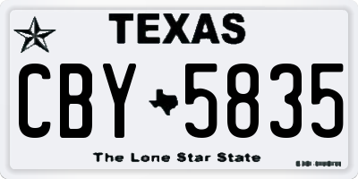 TX license plate CBY5835