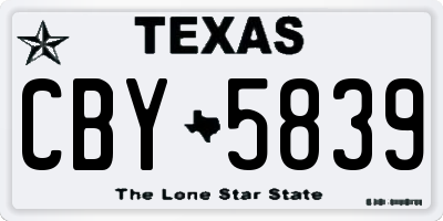TX license plate CBY5839