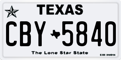 TX license plate CBY5840