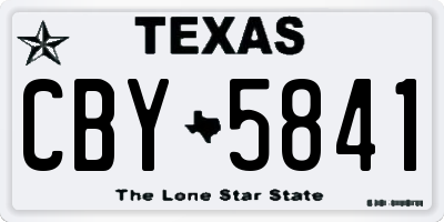TX license plate CBY5841