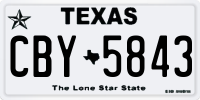 TX license plate CBY5843