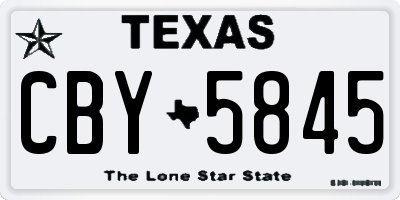 TX license plate CBY5845
