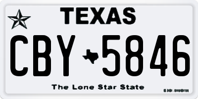TX license plate CBY5846