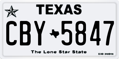 TX license plate CBY5847