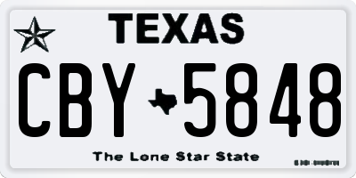 TX license plate CBY5848