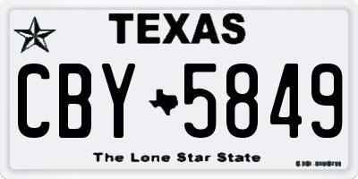TX license plate CBY5849