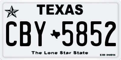 TX license plate CBY5852