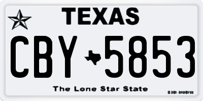 TX license plate CBY5853
