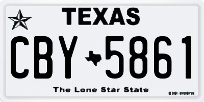 TX license plate CBY5861