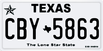 TX license plate CBY5863