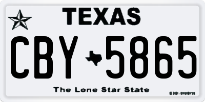 TX license plate CBY5865
