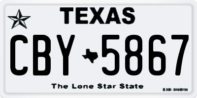 TX license plate CBY5867