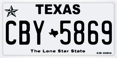 TX license plate CBY5869