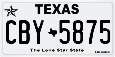 TX license plate CBY5875