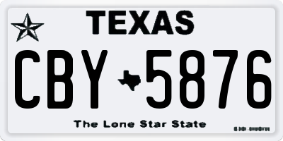 TX license plate CBY5876